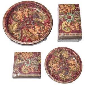 Craftmaster Cafe Rústica Party Tableware Paper Party Set, Serves 18
